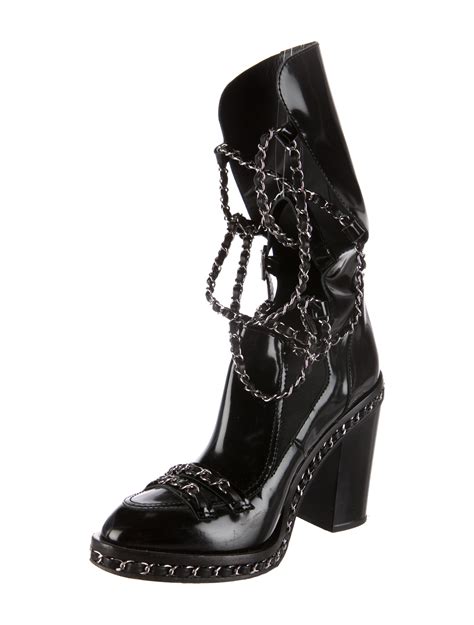 Chanel CC Chain Obsession Patent Boots 